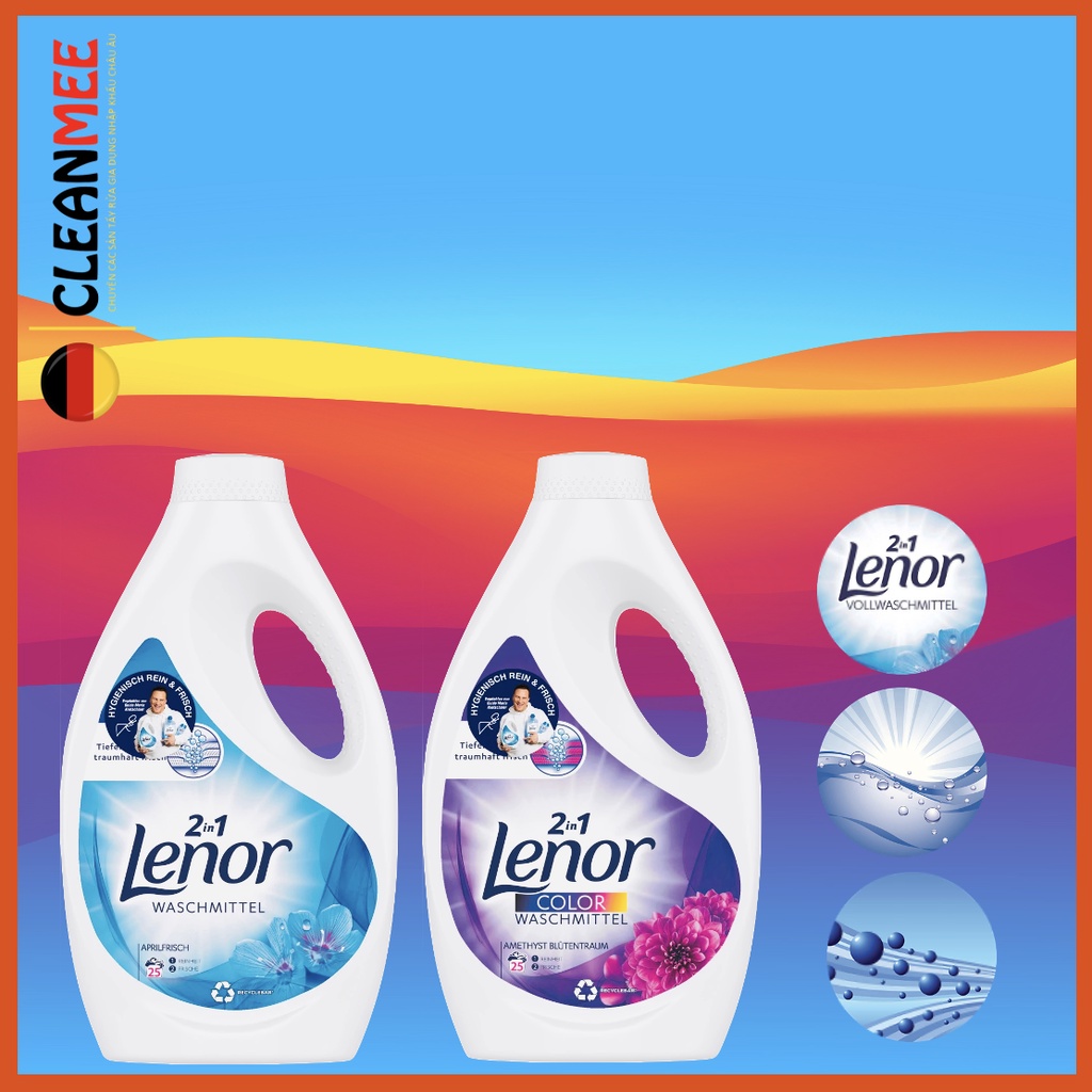 Nước Giặt Xả Lenor Đậm Đặc 2 Trong 1 Giúp Làm Sạch Vết Bẩn Giữ Màu Cho Quần Áo Chai 1,4 Lít