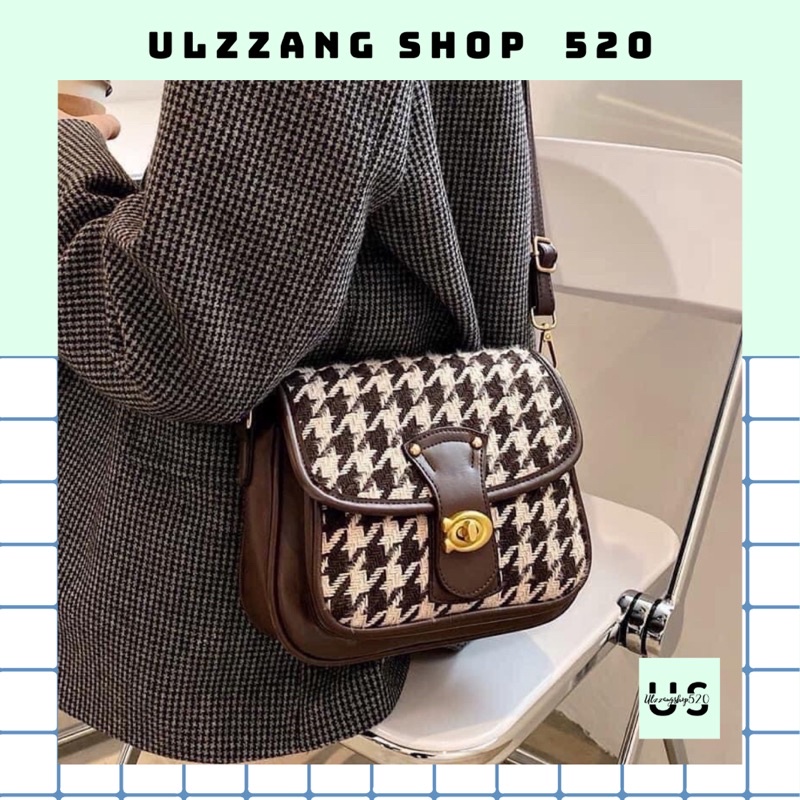 Túi da phối vải trắng thời trang kiểu Hàn Quốc trẻ trung Ulzzangshop520