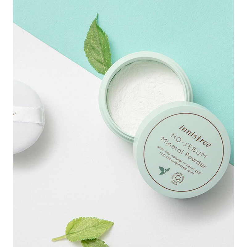 Phấn Phủ Kiềm Dầu Innisfree No Sebum (Hộp Xanh) Chính Hãng