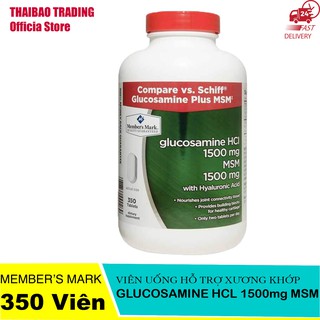 VIÊN UỐNG HỖ TRỢ XƯƠNG KHỚP GLUCOSAMINE HCL 1500mg MSM 1500mg - 350 Viên  Member's Mark