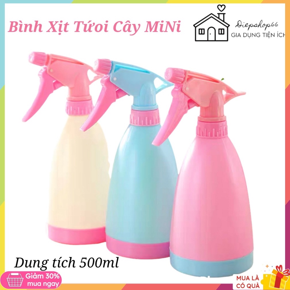 Bình xịt tưới cây -Mini 500ml dùng tưới cây cảnh trong nhà nhiều màu dễ thương QC235