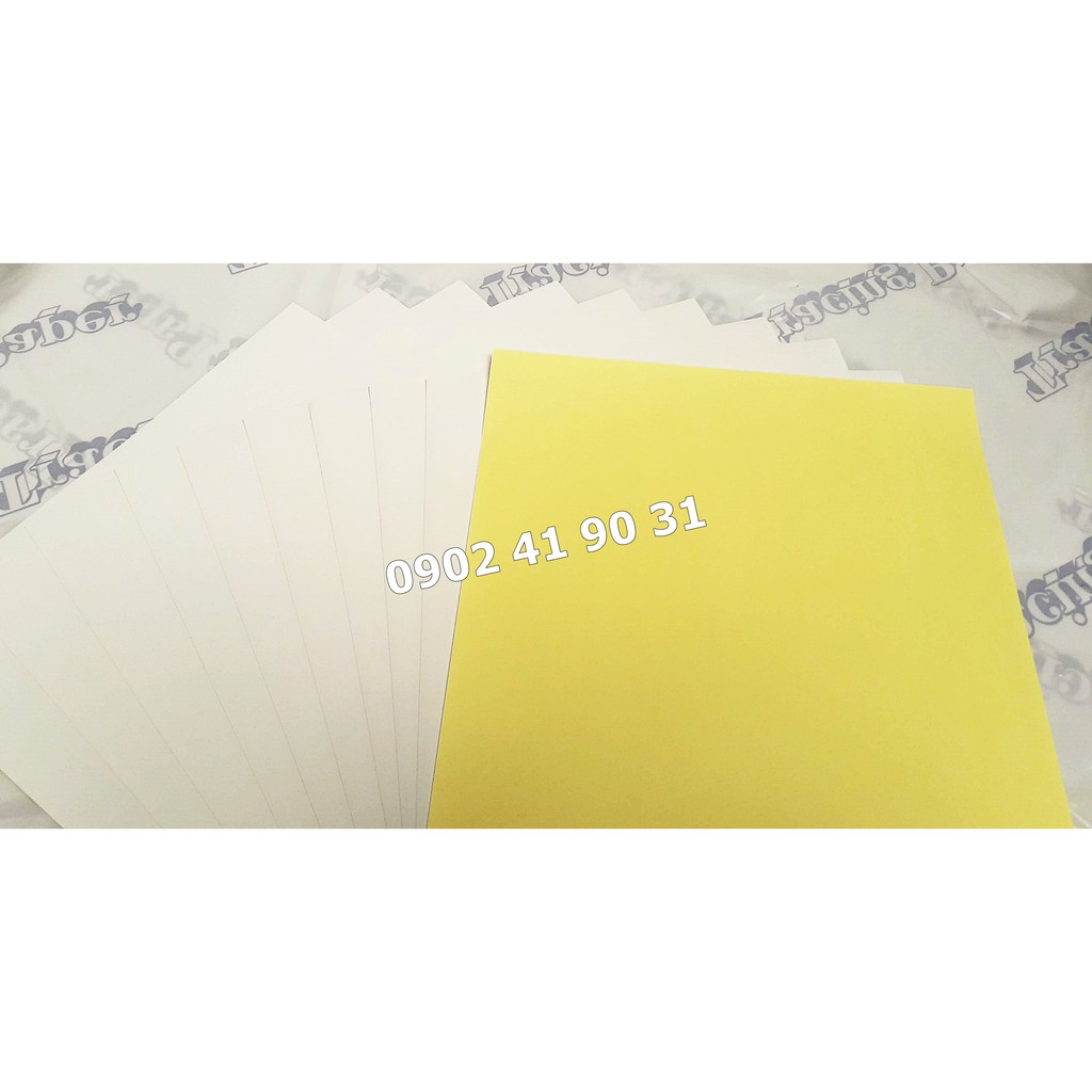 Giấy in decal đế vàng A4