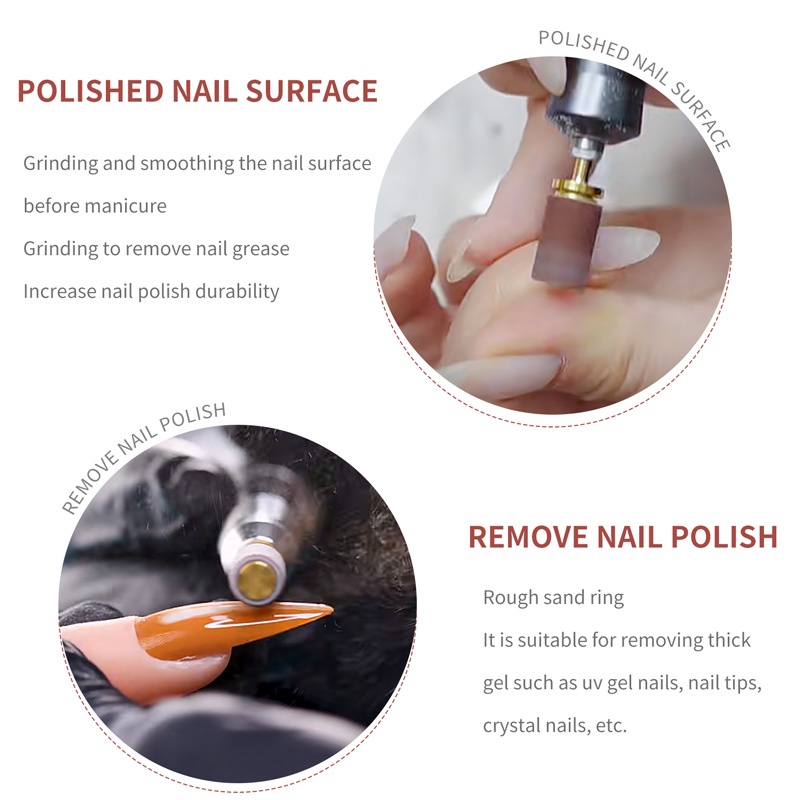 Dây Chà Nhám Móng Tay Nghệ Thuật#80#120#Bộ 180 Phụ Kiện Đầu Mài Móng Chuyên Dụng