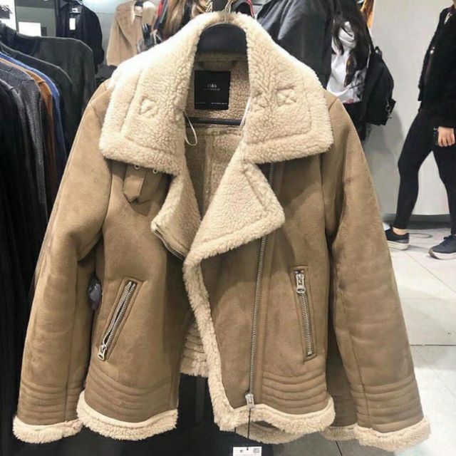 Áo khoác da lộn lót lông ( Hàng order )