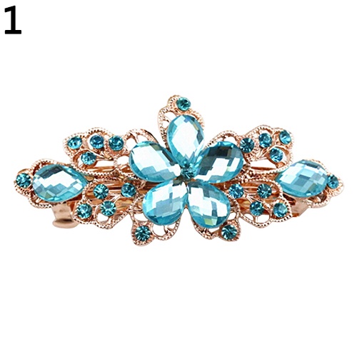 Kẹp tóc hình hoa đính đá giả lấp lánh thời trang cho nữ