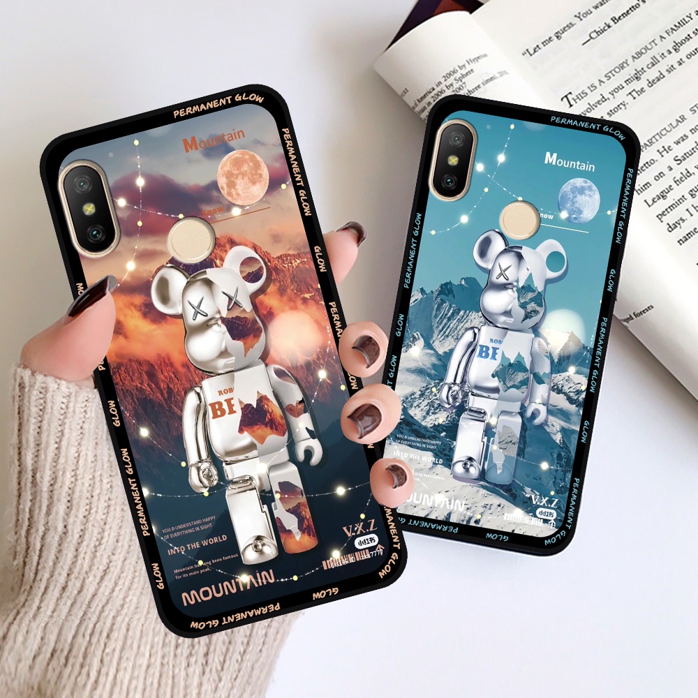 Ốp Xiaomi Redmi 6 Pro / Mi A2 Lite in hình họa tiết Mountain, Be@rbrick dễ thương (T13 - T18)
