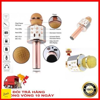 SIÊU SALE Micro Karaoke Loa Bluetooth WS-858 đa năng 6 trong 1-Hàng loại 1- Âm thanh rất hay