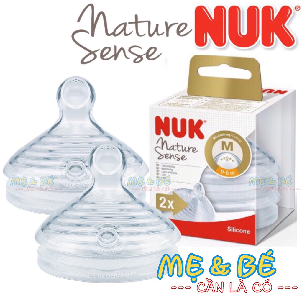 BỘ 2 NÚM TY SILICON NUK CỔ RỘNG 0-6/6-18THÁNG (NATURE SENSE)