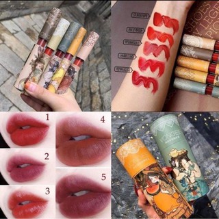Set son kem vongee 5 cây hộp tròn cổ trang minabeauty ,son lì matte , bám lâu