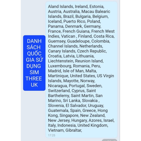 Sim du lịch Châu Âu Three UK 12GB, 16GB tại Anh 30 ngày
