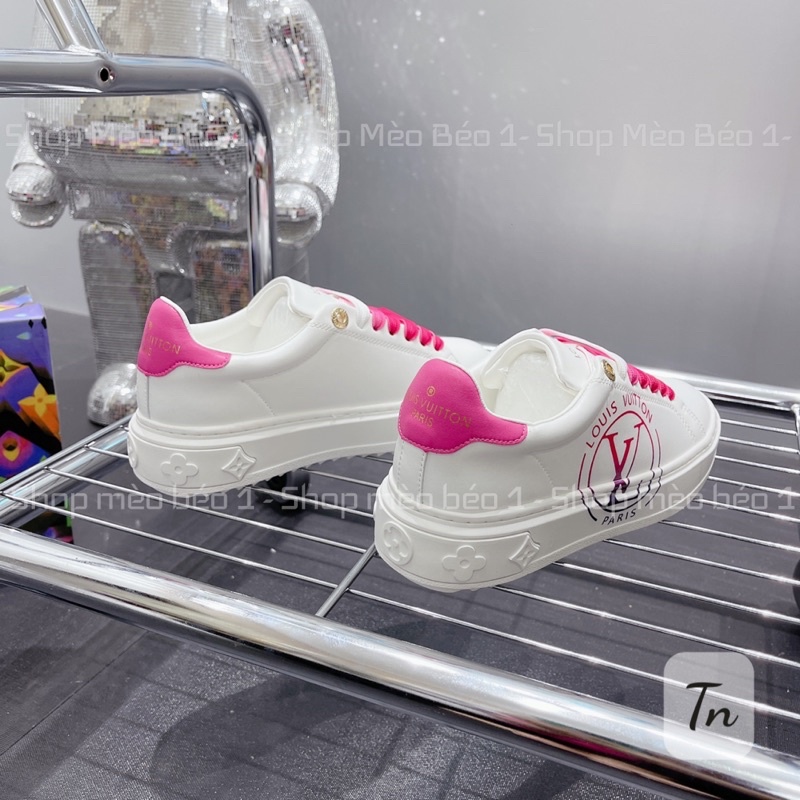 Giày thể thao spsl trắng hoạ tiết dây màu gót pha fullbox