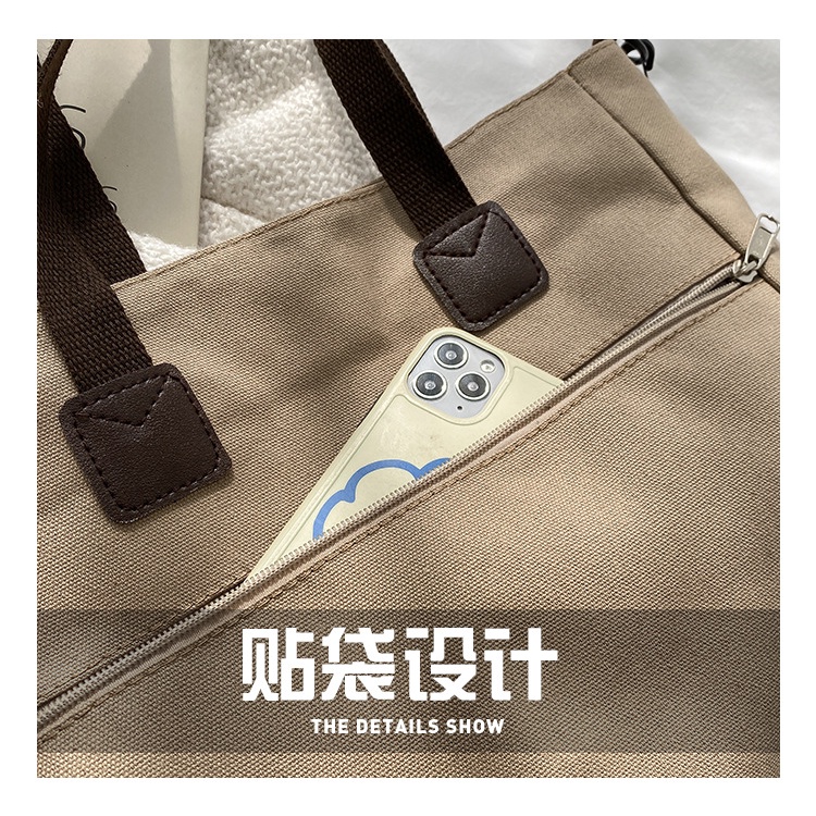 【Giao hàng nhanh】Túi Tote Đeo Vai Chất Liệu Canvas Sức Chứa Lớn Thời Trang Cho Nữ