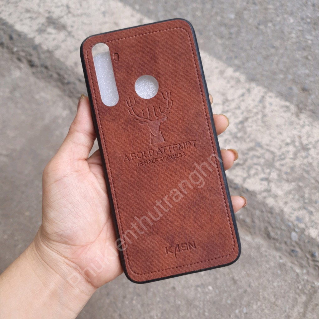 Ốp giả da hươu REALME 5 - 3 màu đen/ xám/ nâu