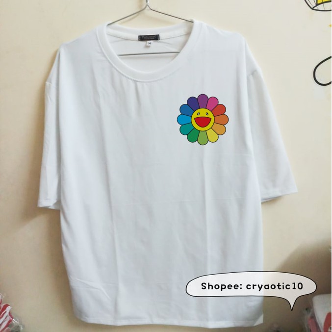[CÓ SIZE] Áo tay lửng hoa cầu vồng hoa 7 màu Rainbow Flower KaiKai Kiki unisex