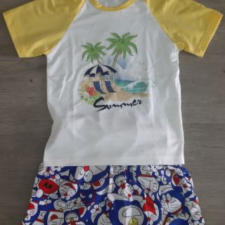 Quần short  đôremon kate lụa siêu mát nam ( 40-85kg)