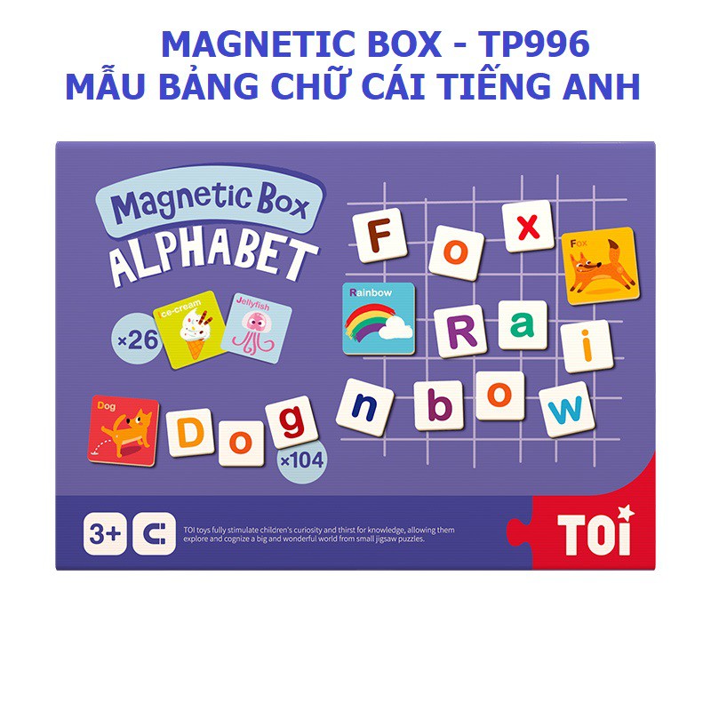 Bảng nam châm từ tính Thẻ học chữ cái tiếng Anh Magnetic Box Alphabet chính hãng TOI - TP996