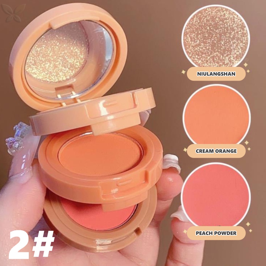 Pudaier Matte Highlighter Blush Bảng 3 Trong 1 Ngọc Trai Phấn Mắt Sáng Bóng Đa Năng Mặt Trang Điểm Nữ Mỹ Phẩm