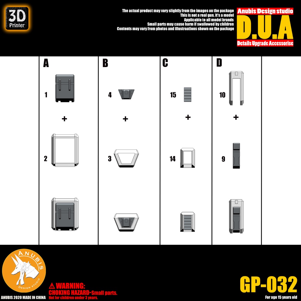 PHỤ KIỆN MOD - CHI TIẾT NHỰA MÔ HÌNH IN 3D CHO MÔ HÌNH HG 1/144 RX-78-2 - GP032