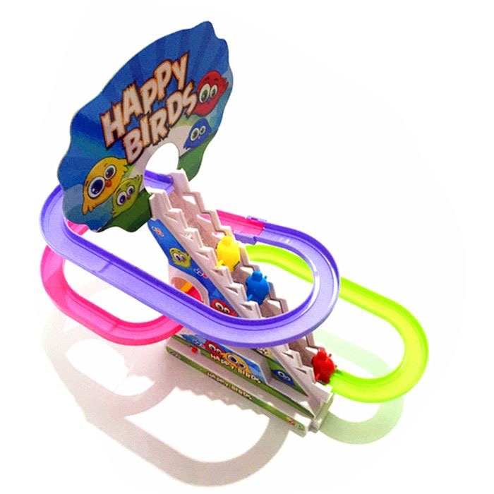 [Hàng sẵn] Đồ chơi Heo Peppa Leo cầu thang 3 Heo có đèn và nhạc Pin Sạc - Happy Birds, Train Play.Đồ Chơi Vui Nhộn