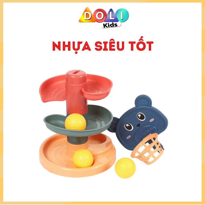 Thả bóng xoay tròn, Tháp bóng lăn cầu trượt bóng tầng trò chơi vận động cho bé yêu Doli Kids