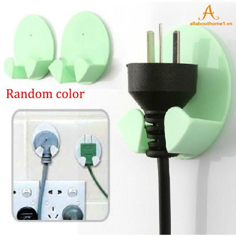 Set 2 móc dán tường treo phích cắm điện tiện dụng