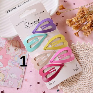 Set 6 Kẹp Tóc Sắc Màu Dễ Thương