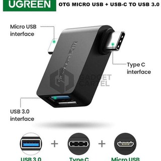Mua Đầu chuyển Micro USB-USB C OTG sang USB 3.0 Ugreen 30453 Cao Cấp Chính hãng màu đen