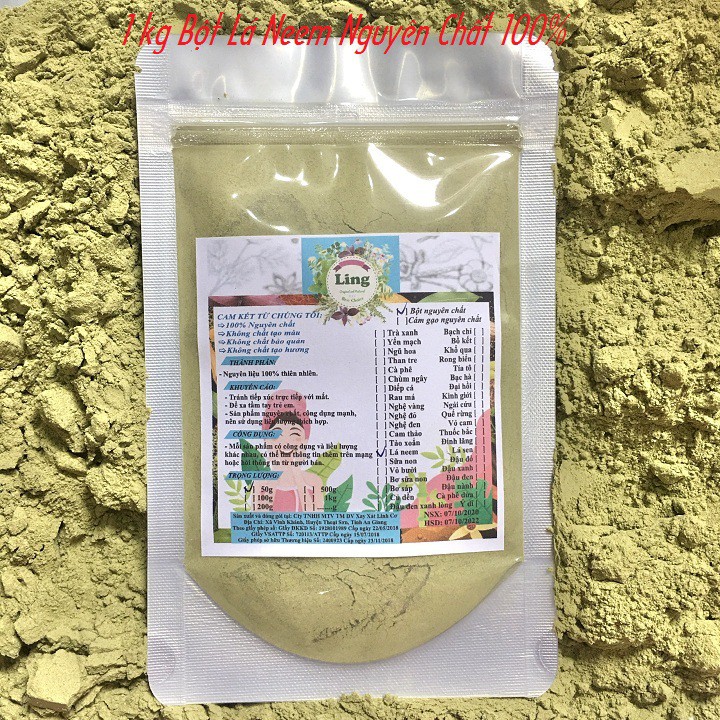 1 Kg Bột Lá neem Ấn Độ sấy lạnh có giấy VSATTP và ĐKKD nguyên chất thiên nhiên 100% dùng để đắp mặt đa công dụng