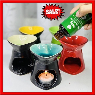 Bếp xông tinh dầu gốm sứ Bát Tràng dáng trầm tim cao - bếp đốt tinh dầu cao cấp