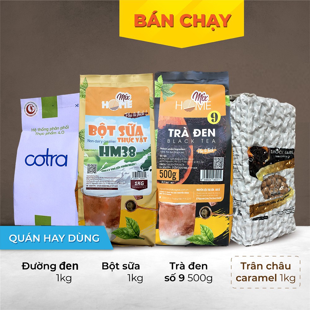 Combo Trà Sữa Truyền Thống - Quán Hay Dùng ( Trà Đen Số 9 + Bột Sữa + Trân Châu + Đường Đen) | BigBuy360 - bigbuy360.vn