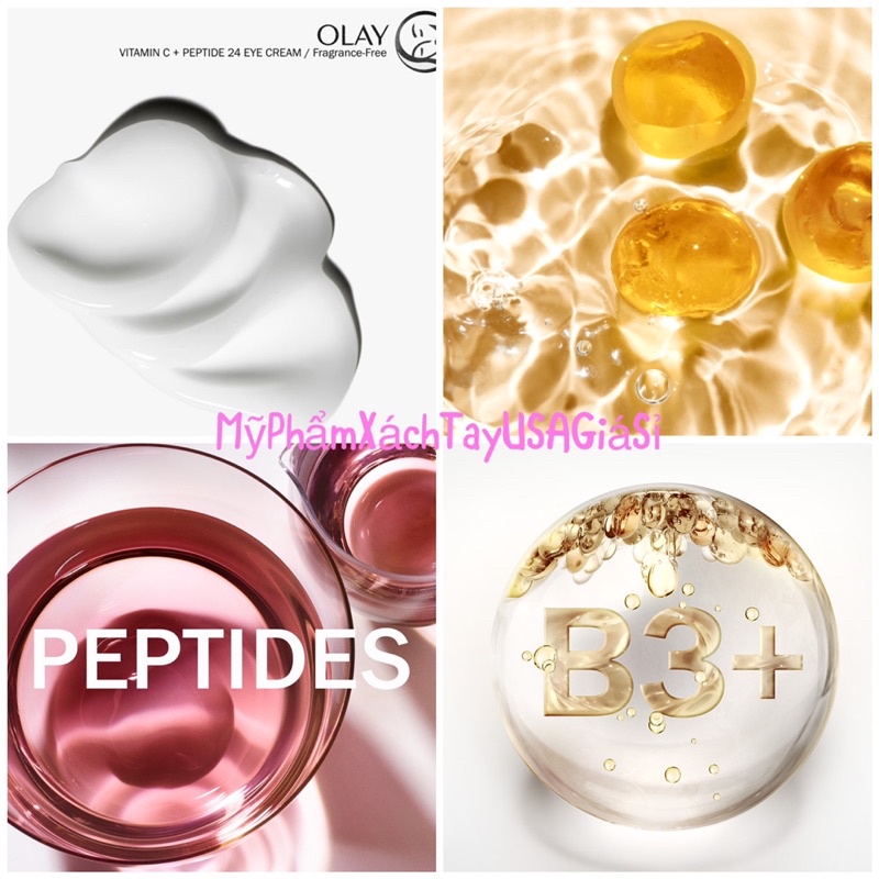 Kem dưỡng trắng da vùng mắt Olay Vitamin C + Peptide 24 Brightening Eye Cream 15ml Hàng Mỹ