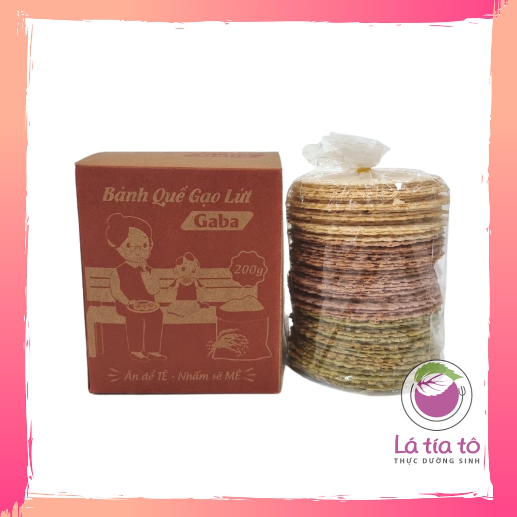 BÁNH QUẾ GẠO LỨT GABA 3 VỊ 200gr - LÁ TÍA TÔ