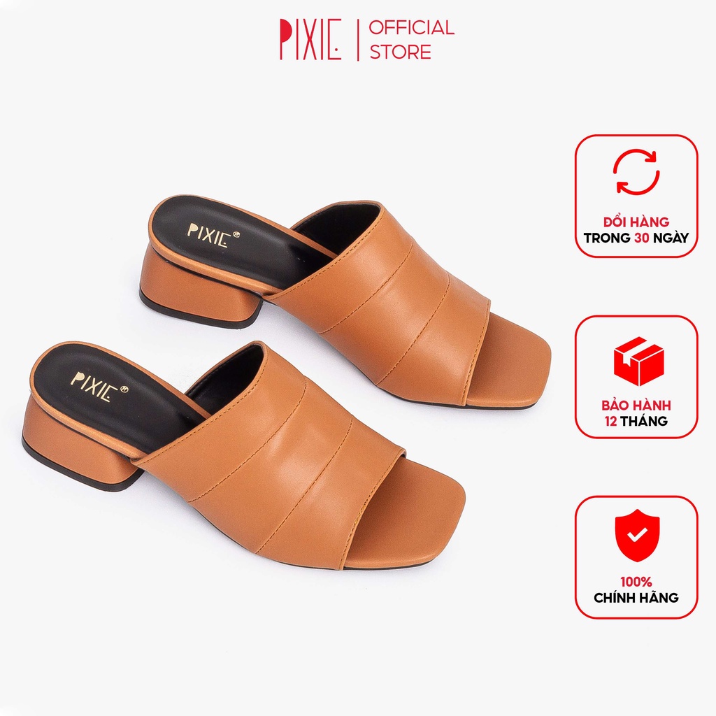 [Form nhỏ] Guốc Cao Gót 3cm Bản Ngang Pixie X624