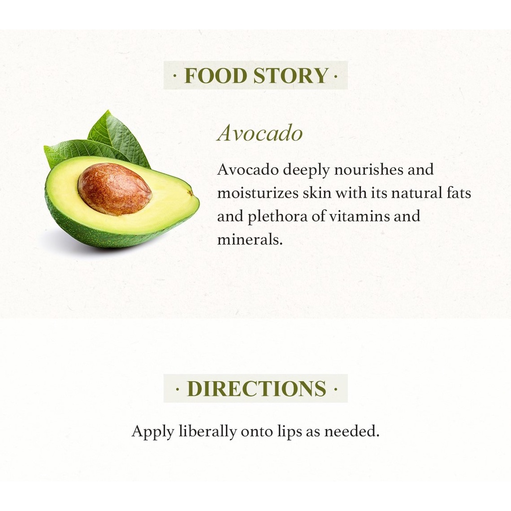[SKINFOOD] Avocado &amp; Olive Moisturizing Lip Balm 12g for Night Care / Lip Sleeping Pack / Nourishing