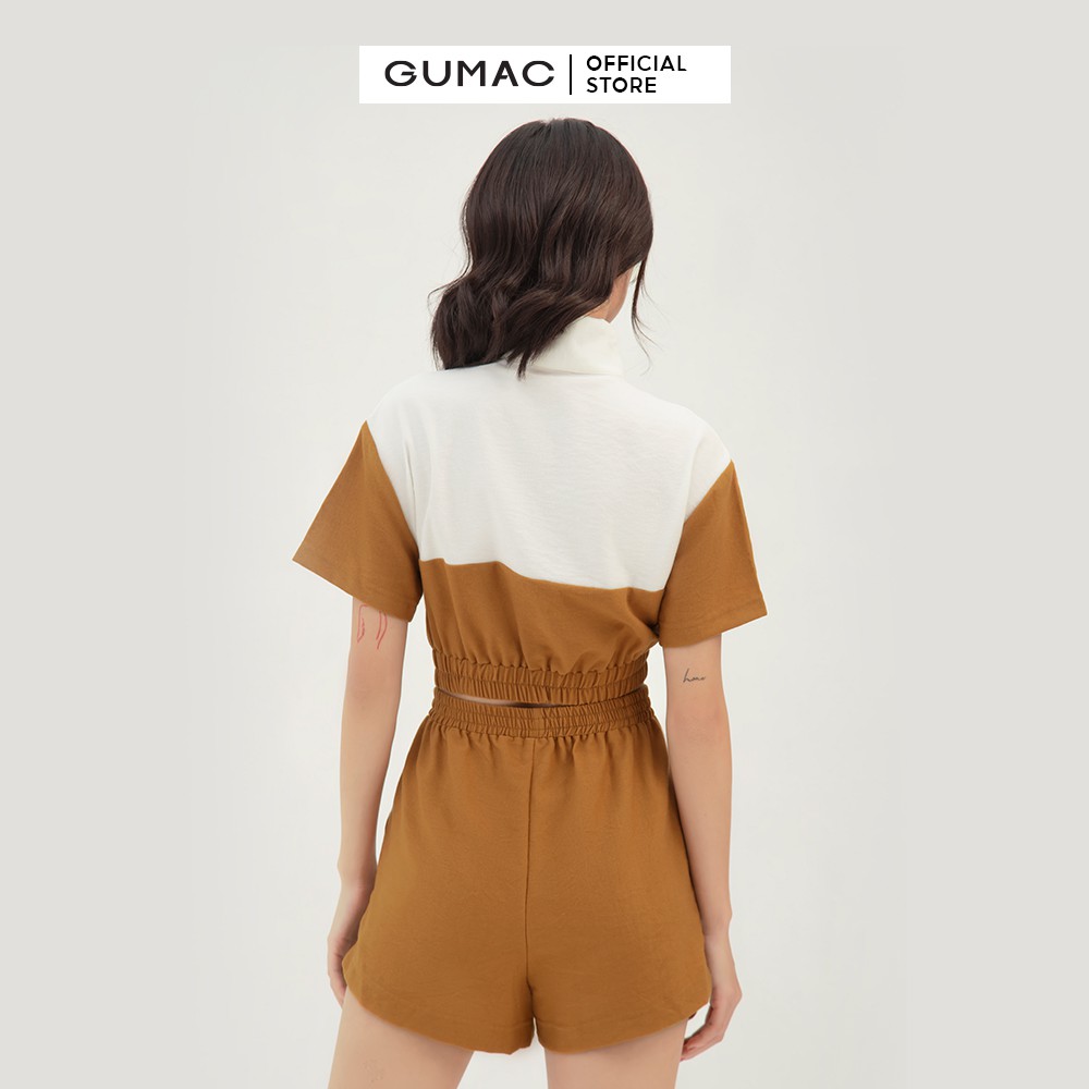 [Mã WABRGU72 giảm 10% tối đa 50k đơn 250k] Quần short nữ viền túi GUMAC phong cách cá tính năng động màu nâu QB320