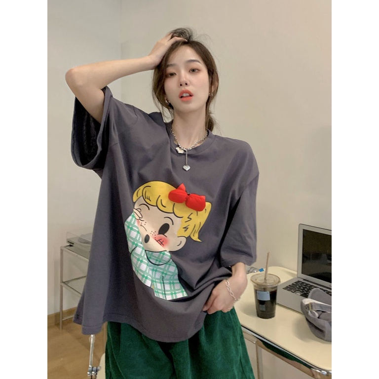 Áo Thun Tay Ngắn Dáng Rộng Phong Cách Hàn Quốc Thời Trang Mùa Hè Cho Nữ