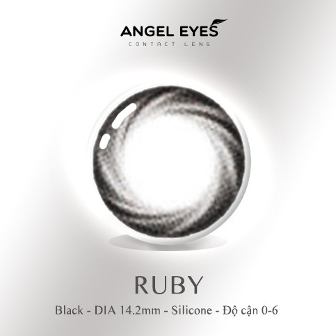 KÍNH ÁP TRÒNG | LENS MÀU ĐEN TỰ NHIÊN - SILICONE HYDROGEL 24H 300K - RUBY BLACK (0 - 6 Độ) - Lens Hàn Quốc Chính Hãng.