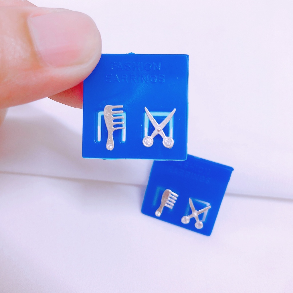 Bông tai kéoo lược xinh xắn - LINH'S MIU SILVER - Bông tai nữ bạc ta