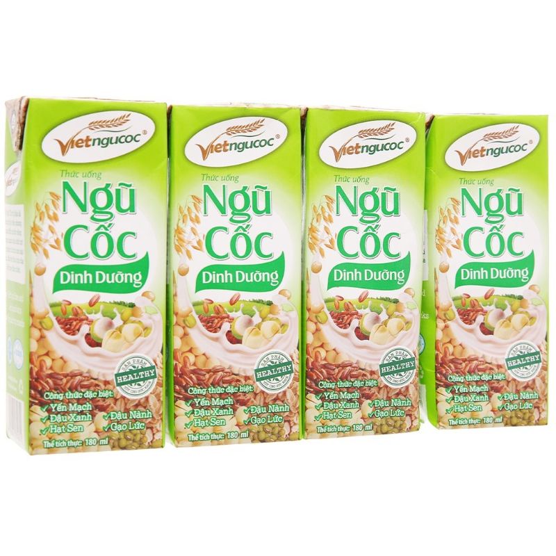 Thức uống Ngũ cốc dinh dưỡng Việt Ngũ Cốc lốc 4 hộp - 180ml/hộp