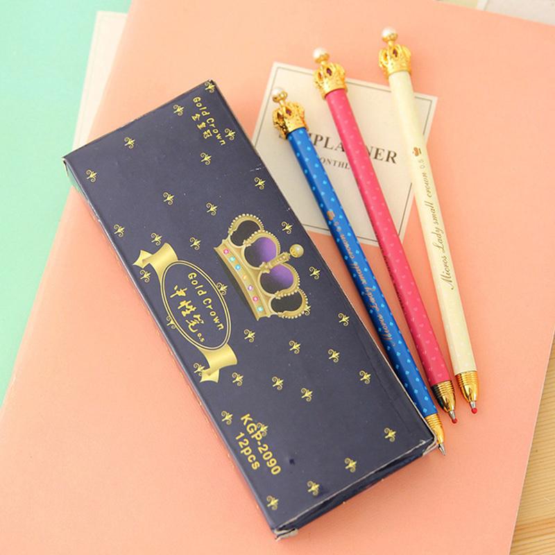 Bút bi mực xanh ngòi 0.5mm hình vương miện đáng yêu