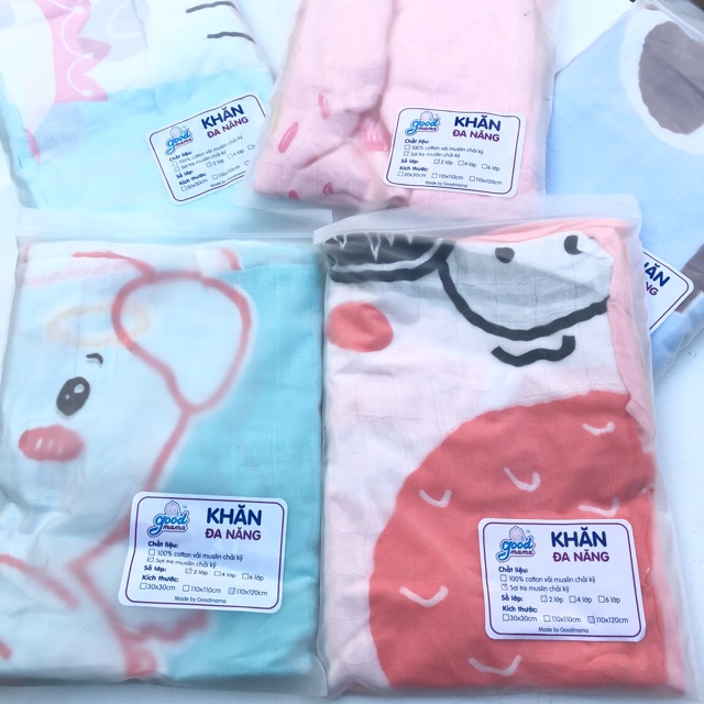 [ Baby ] Khăn sợi tre đa năng 2 lớp cho Bé cao cấp Goodmama