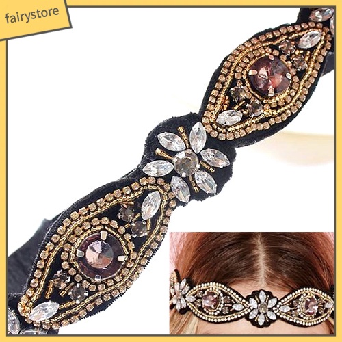 Băng đô đính đá thủy tinh và ngọc trai giả thời trang thanh lịch dành cho nữ