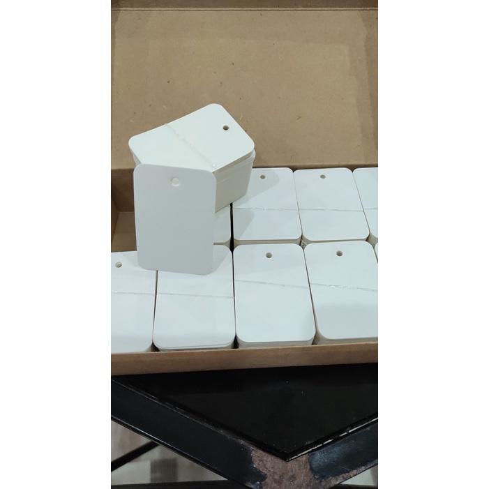 100 Tag Mini Trắng Trơn in Thương Hiệu Riêng Tiết Kiệm Chi Phí
