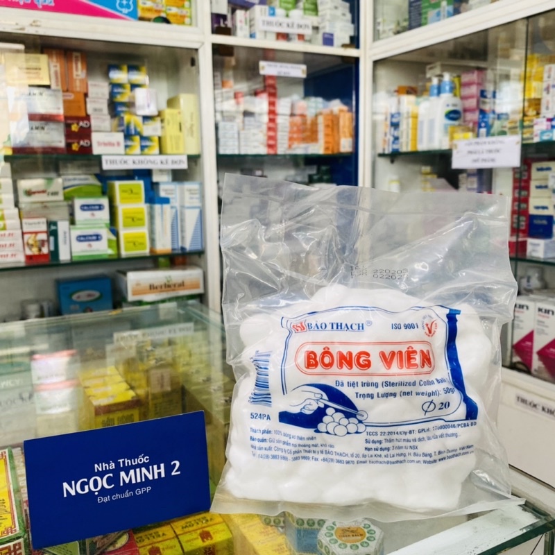 ✅ [Chính Hãng] Bông gòn viên Bảo Thạch tiệt trùng (50g)
