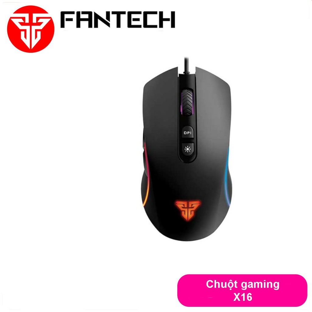 Chuột Gaming 4200 DPI Có Thể Điều Chỉnh Nhiều Chế Độ Khác Nhau, Dây Quang Optical, Chuột 6 Nút Macro  Fantech X16