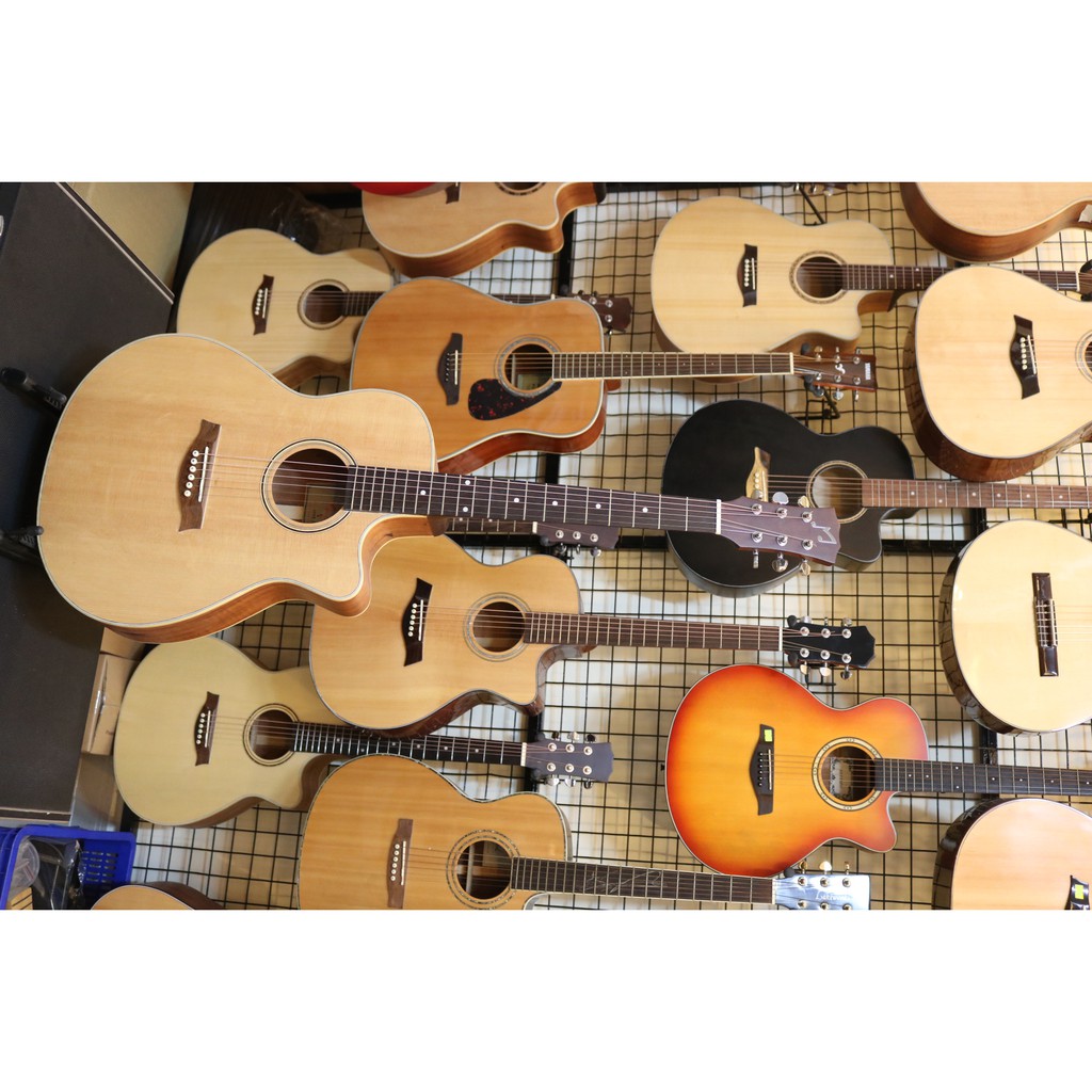 Đàn Guitar Acoustic Gỗ hồng đào mặt gỗ thông nguyên tấm I Đàn được Gia công tỷ mỉ tặng kèm bao da phụ kiện bảo hành 12t