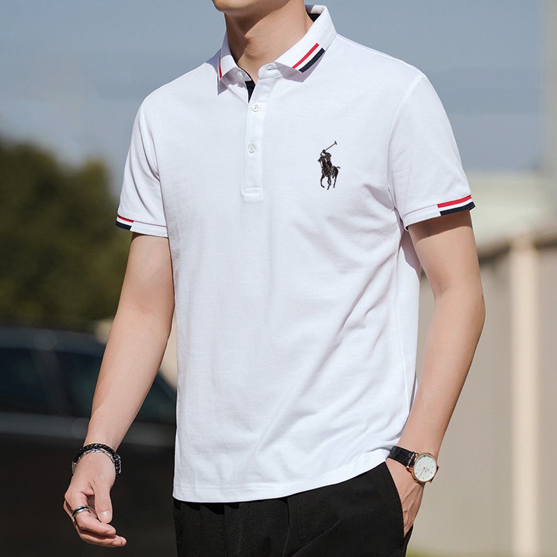Áo Thun Polo Cổ Bẻ Dáng Rộng Màu Trơn 4 Màu Tùy Chọn Thời Trang Cho Nam