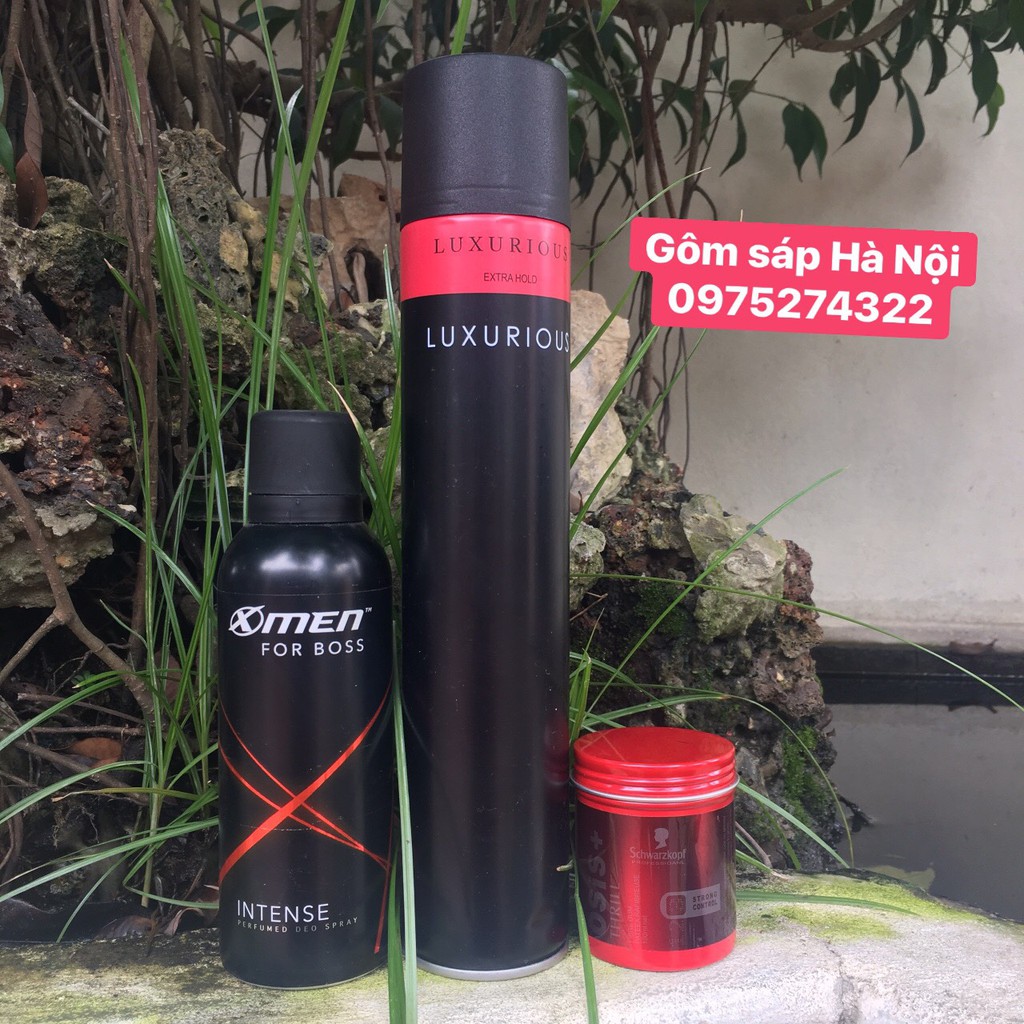 COMBO 3  TRONG 1 GÔM XỊT TÓC LUXURIOUS + Xịt khử mùi Xmen Boss + SÁP VUỐT TÓC OSIS THRILL