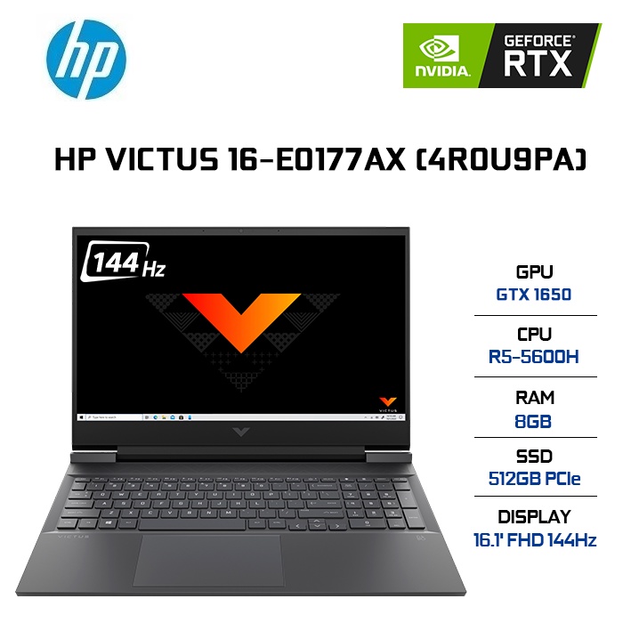 [Mã ELHP15 giảm 10%]Laptop HP Victus 16-e0177AX (4R0U9PA) R5-5600H | 8GB | 512GB | GTX 1650 4GB