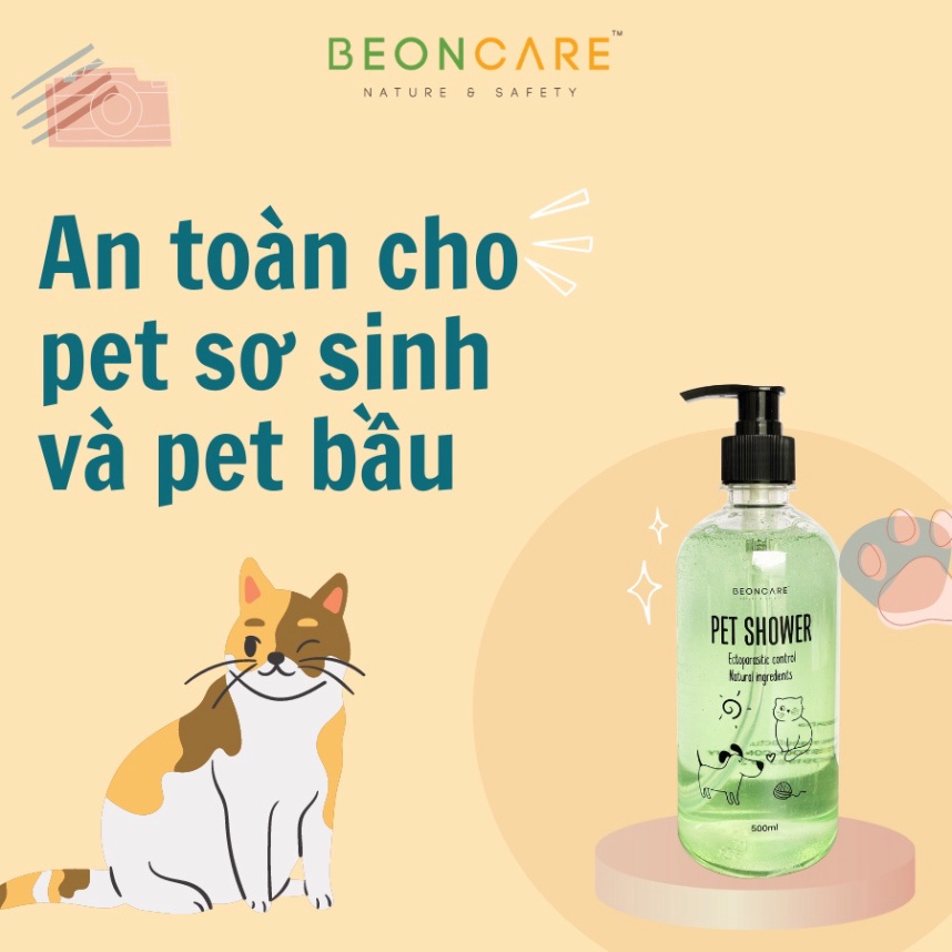 SỮA TẮM CHÓ MÈO TRỊ SẠCH VE RẬN BỌ CHÉT, NẤM NGỨA Không khô da xơ lông CHÍNH HÃNG BEONCARE